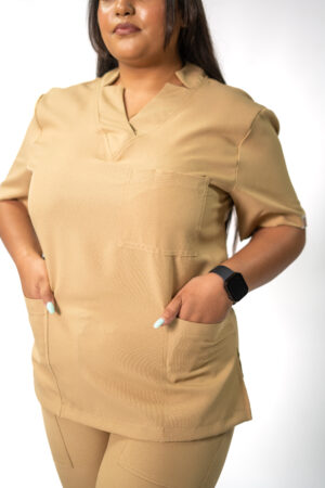 Womens Ve PolyBlend Scrub Top Caramel