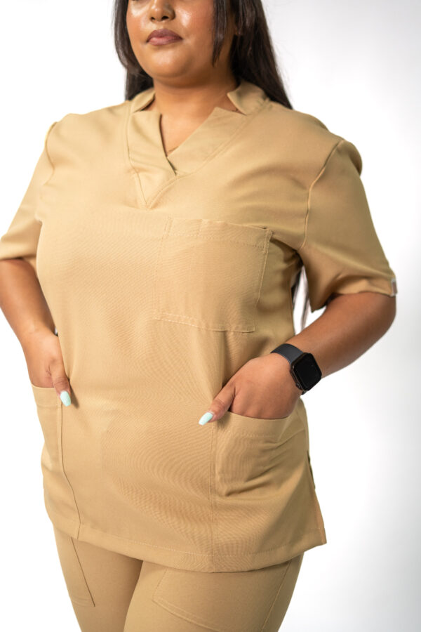 Womens Ve PolyBlend Scrub Top Caramel
