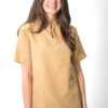 Mandarin polyblend scrub top for women - beige