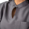 Mandarin polyblend scrub top for women - grey