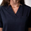 Womens Ve Stretch Scrub Top Navy Blue