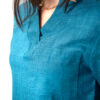 Ve linen scrub top for women - teal