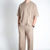 Mens papillon linen scrub top and mens papillon linen scrub pants - Beige