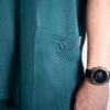 Mens zipper stretch scrub top - Emerald