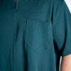 Mens zipper stretch scrub top - Emerald