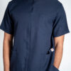 Men's Zipper PolyBlend Scrub Top - Navy Blue
