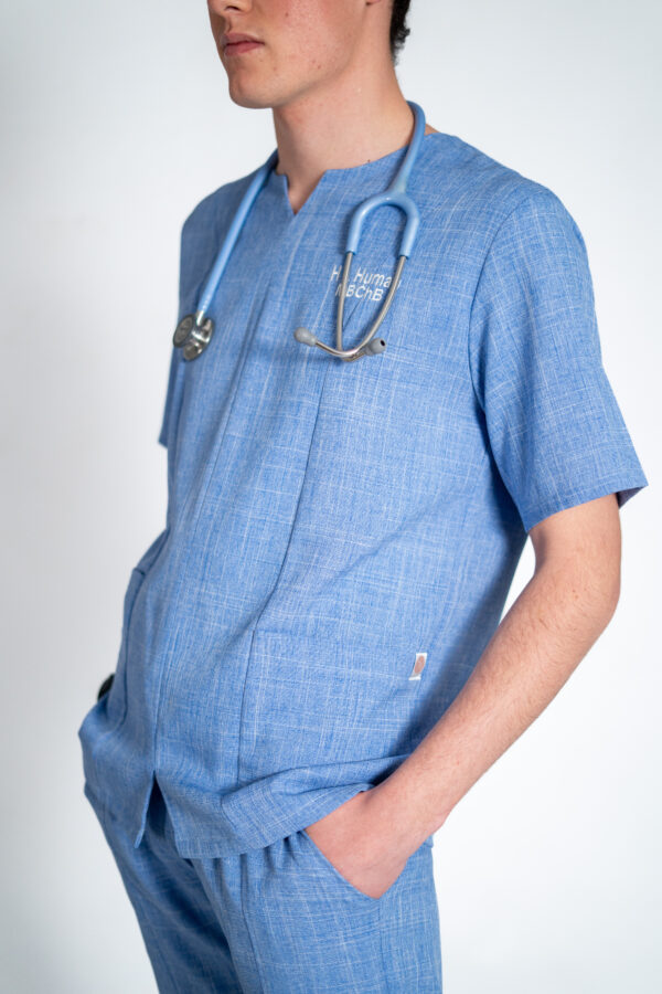 Mens papillon linen scrub top - Skye