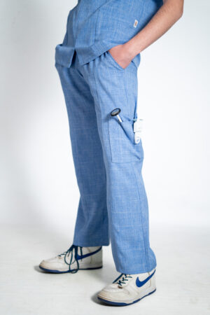 Mens papillon linen scrub pants - Skye