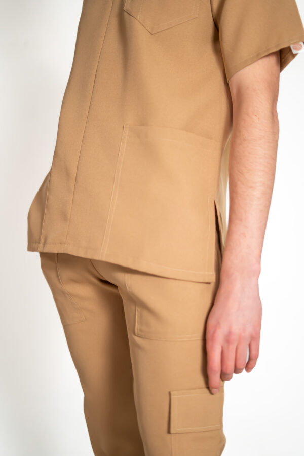 Men's Zipper PolyBlend Scrub Top
