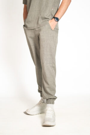 Mens jogger linen scrub pants - Lighthouse
