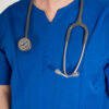 Mens papillon stretch scrub top - Imperial Blue