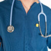 Men's Zipper PolyBlend Scrub Top - Cobalt Blue