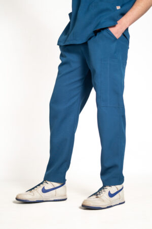 Mens straight leg polyblend scrub pants - Cobalt Blue