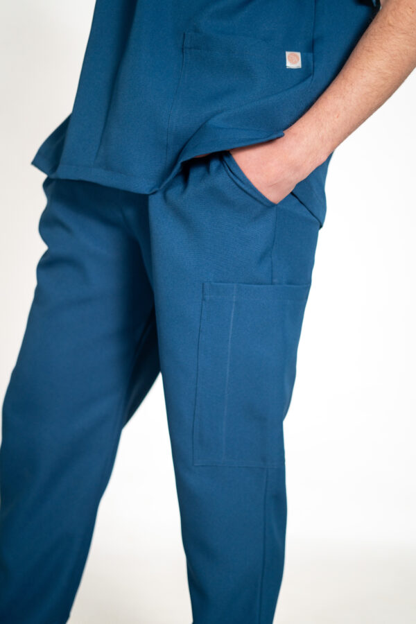 Mens straight leg polyblend scrub pants - Cobalt Blue