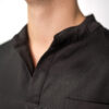 Mens mandarin stretch scrub top - Black | Black Scrubs for Men