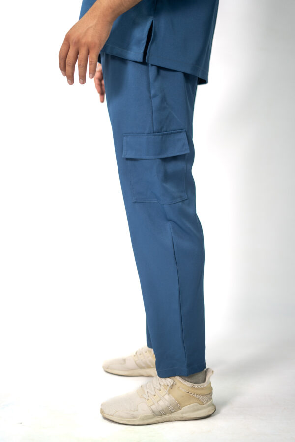 Mens straight leg stretch scrub pants - Bondi Blue